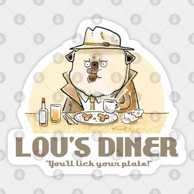 Lou's Diner Sticker by Inkpug